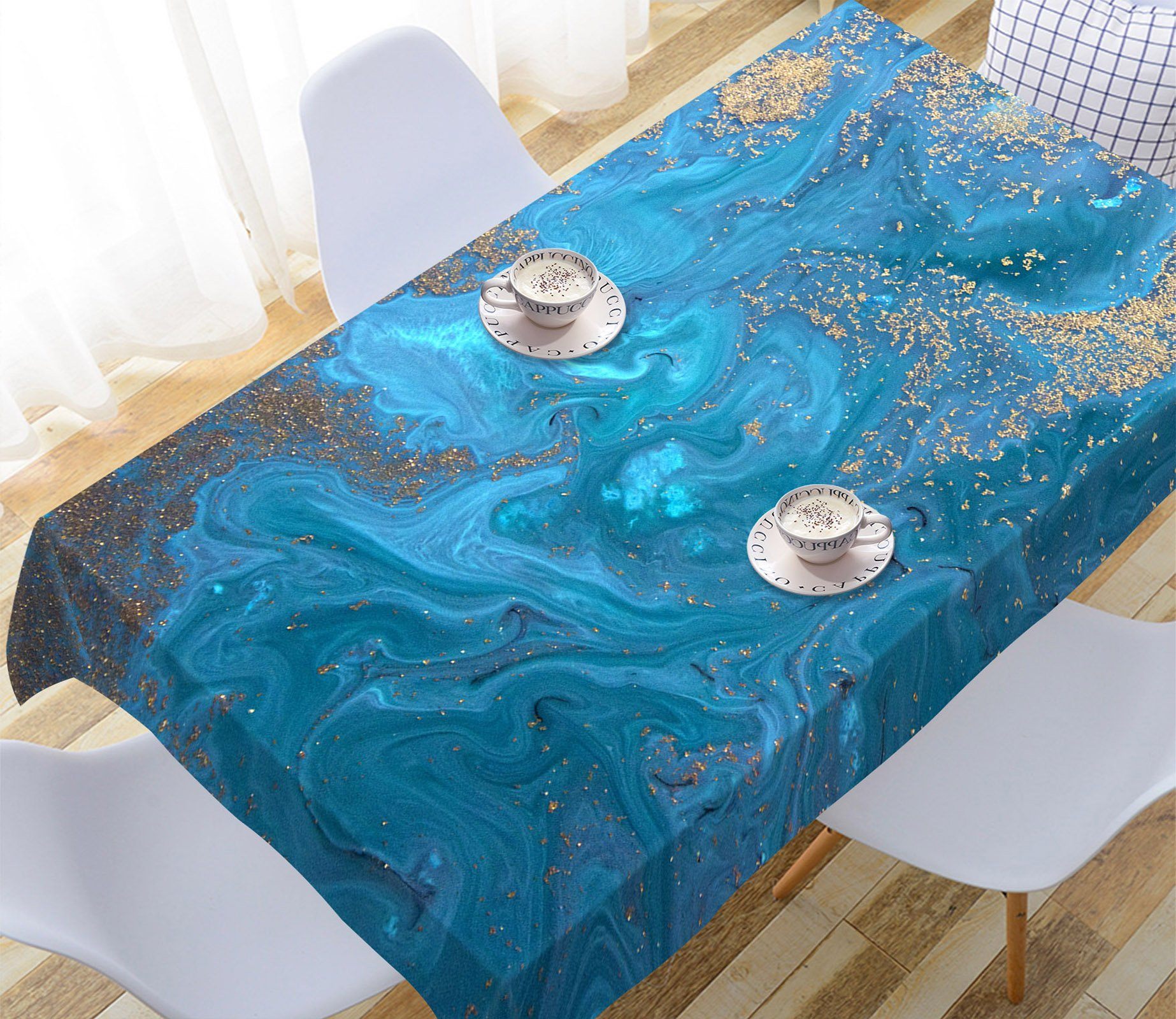3D Abstract Blue Turbulent Flow 21 Tablecloths Wallpaper AJ Wallpaper 