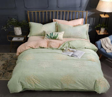 3D Light Green 20182 Bed Pillowcases Quilt