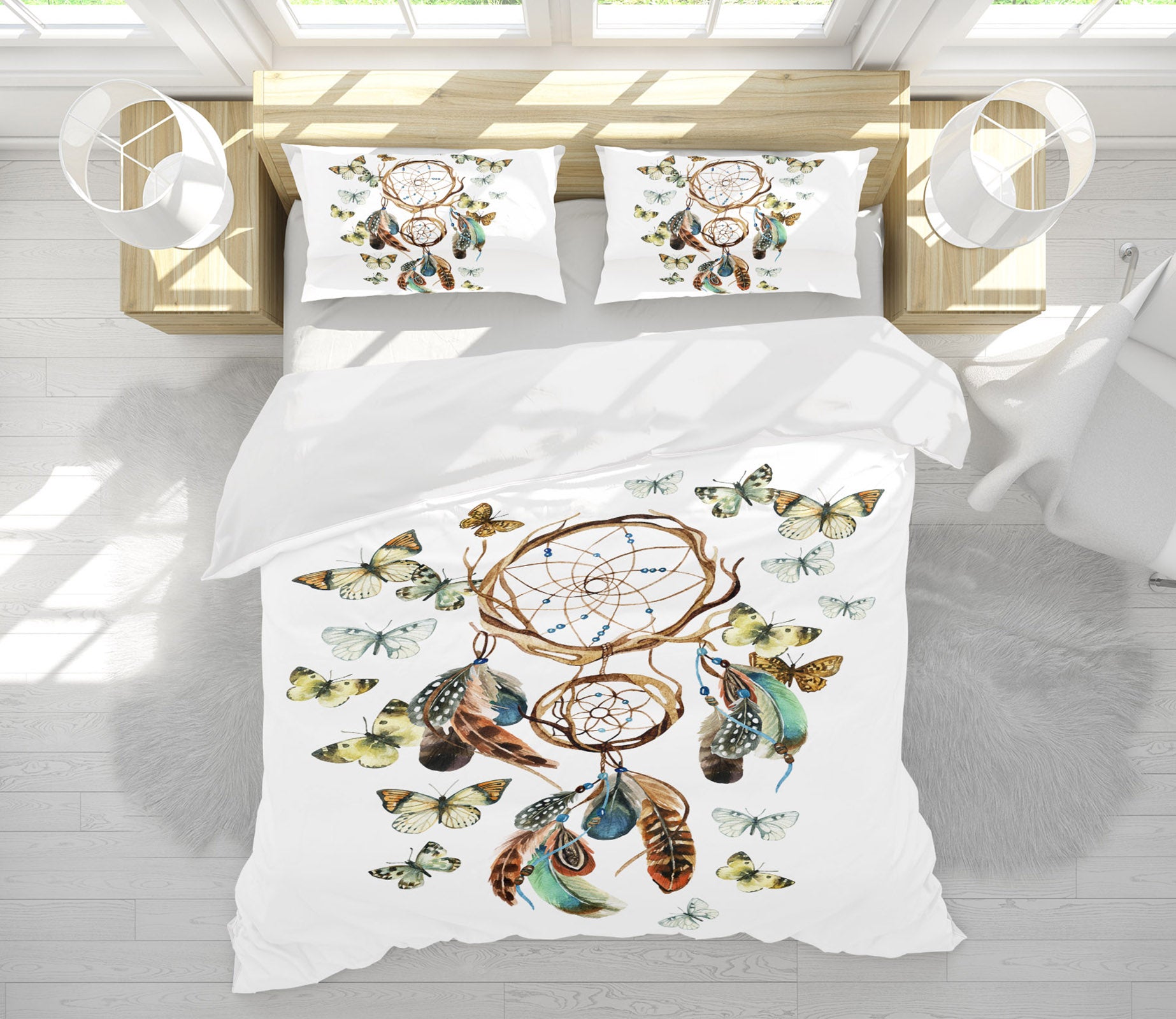3D Dream Catcher Butterfly 15068 Bed Pillowcases Quilt