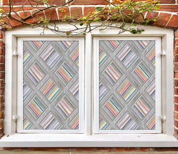 3D Color Stripes 127 Window Film Print Sticker Cling Stained Glass UV Block