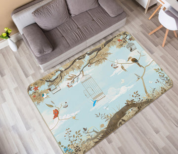 3D Branches Bird 34045 Non Slip Rug Mat