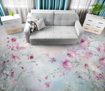 3D Pink Flower 567 Debi Coules Floor Mural