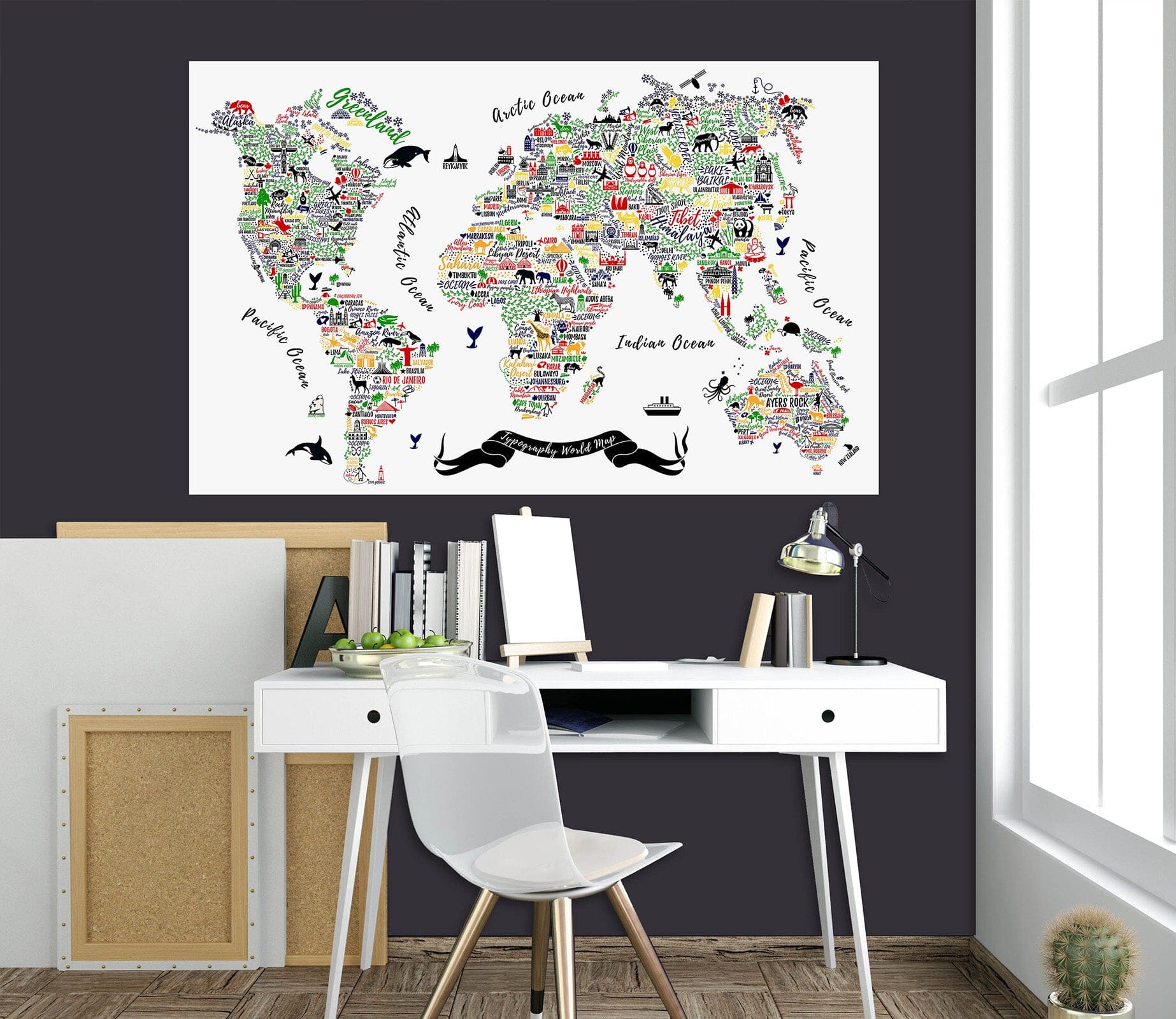3D Color Painting 234 World Map Wall Sticker Wallpaper AJ Wallpaper 2 