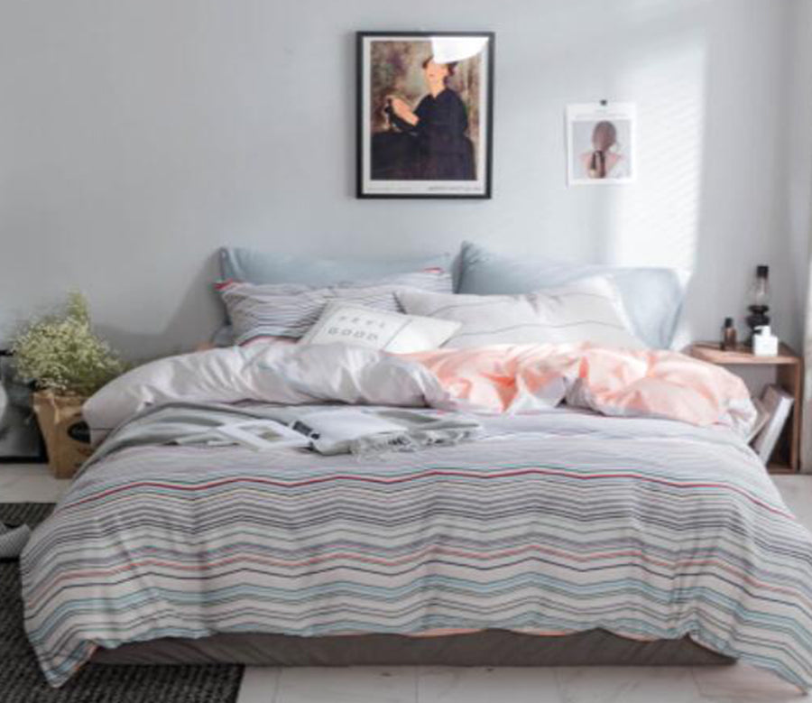 3D Powder Gray Wave 15189 Bed Pillowcases Quilt