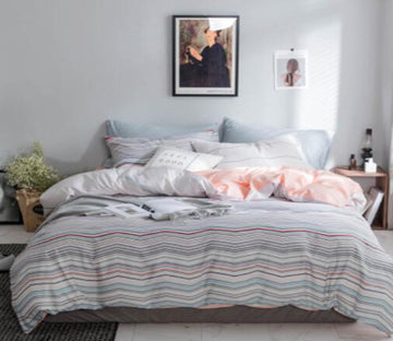 3D Powder Gray Wave 15189 Bed Pillowcases Quilt