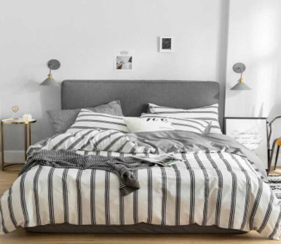 3D Off-White Vertical Stripes 17126 Bed Pillowcases Quilt