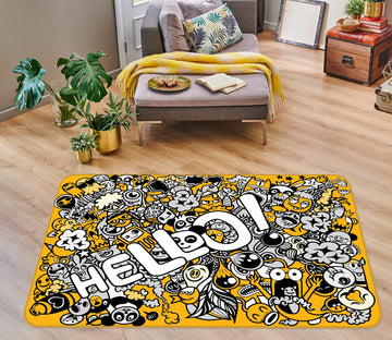 3D Cartoon Pattern 30047 Non Slip Rug Mat