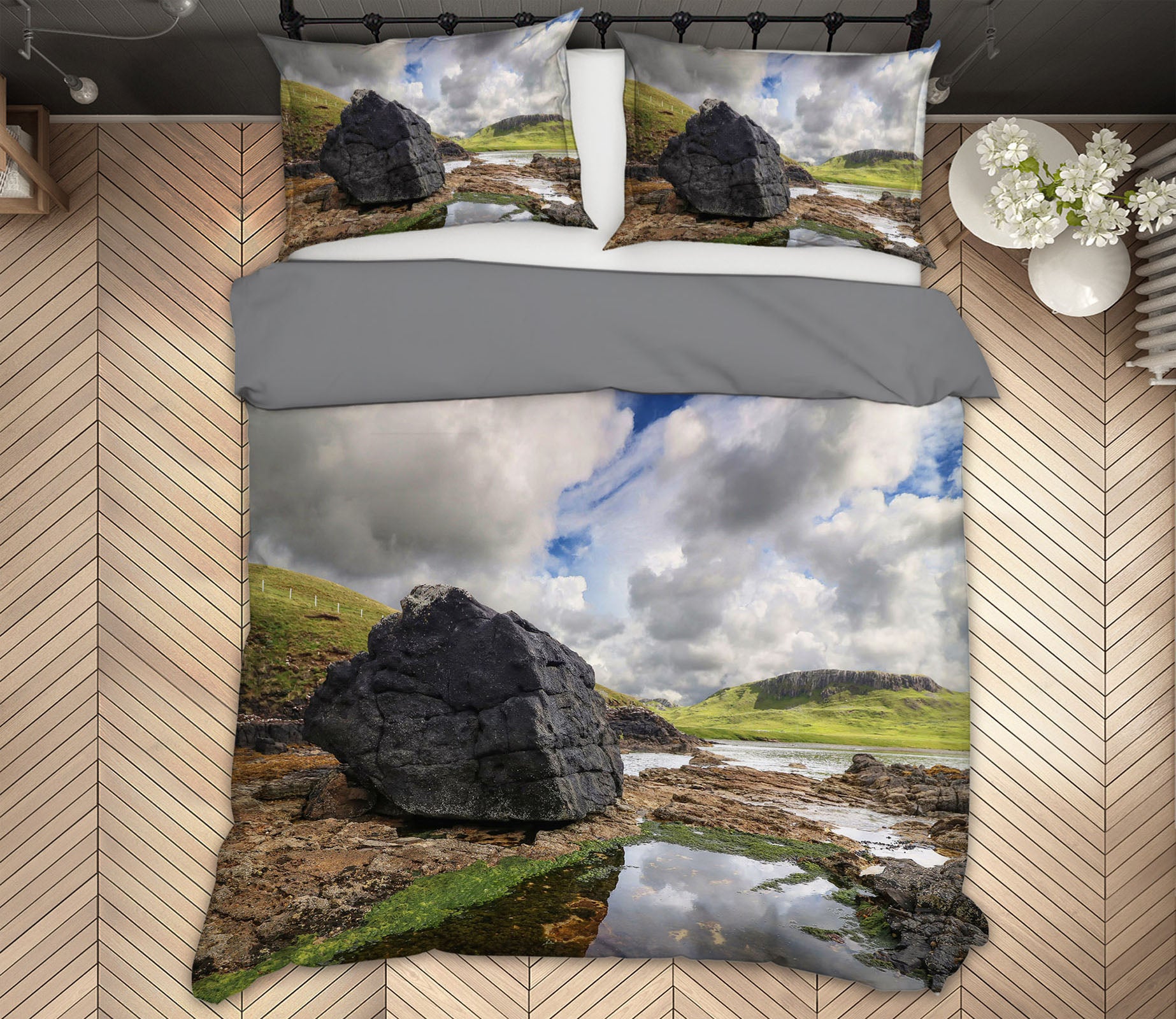 3D Black Stones River 1011 Jerry LoFaro bedding Bed Pillowcases Quilt