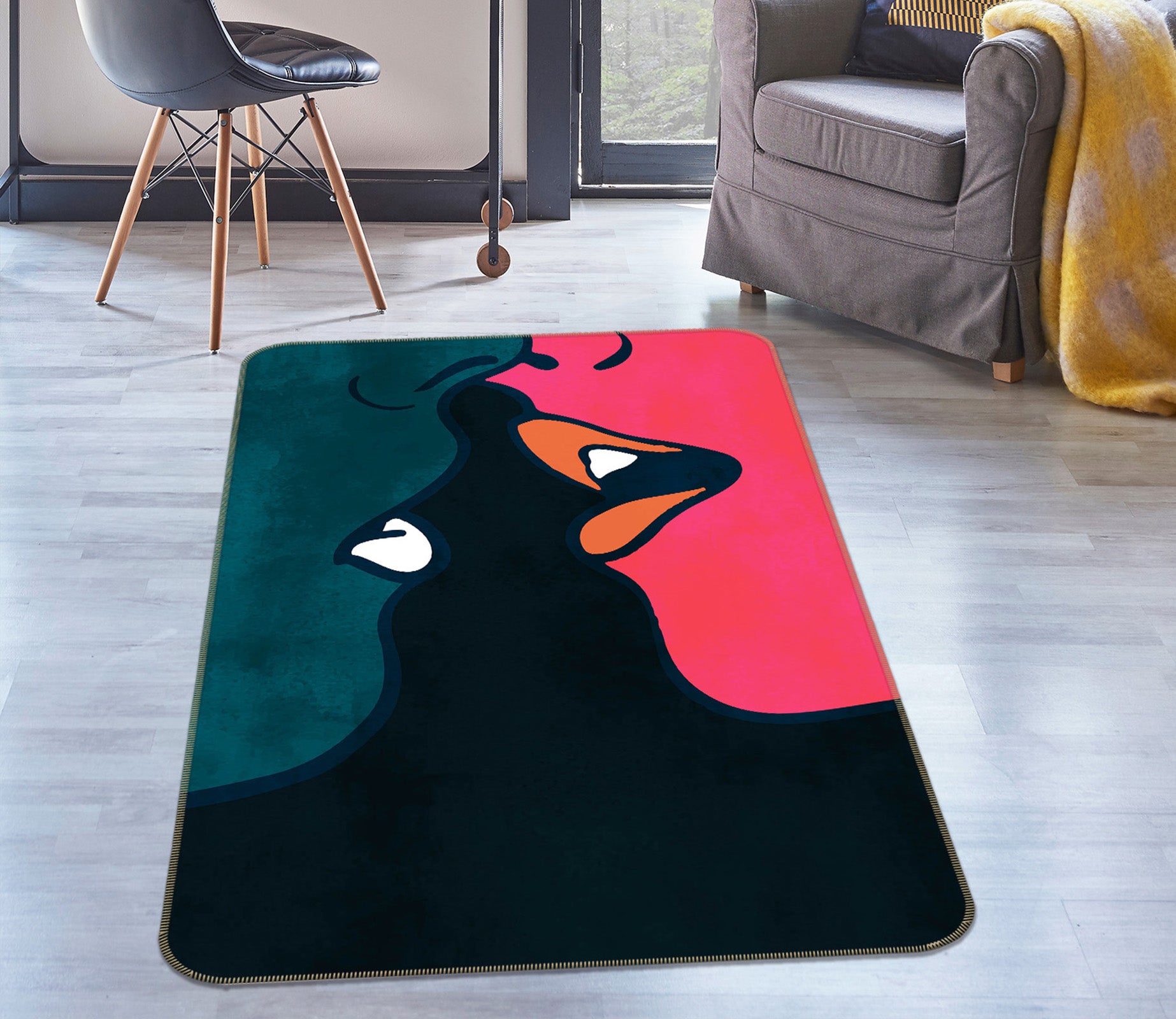 3D Kiss 84142 Boris Draschoff Rug Non Slip Rug Mat