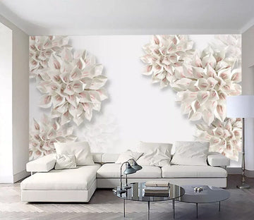 3D White Flowers 2032 Wall Murals Wallpaper AJ Wallpaper 2 