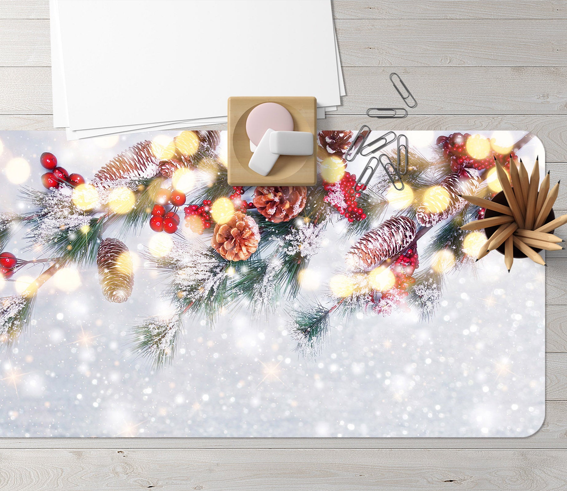 3D Branches 51259 Christmas Desk Mat Xmas