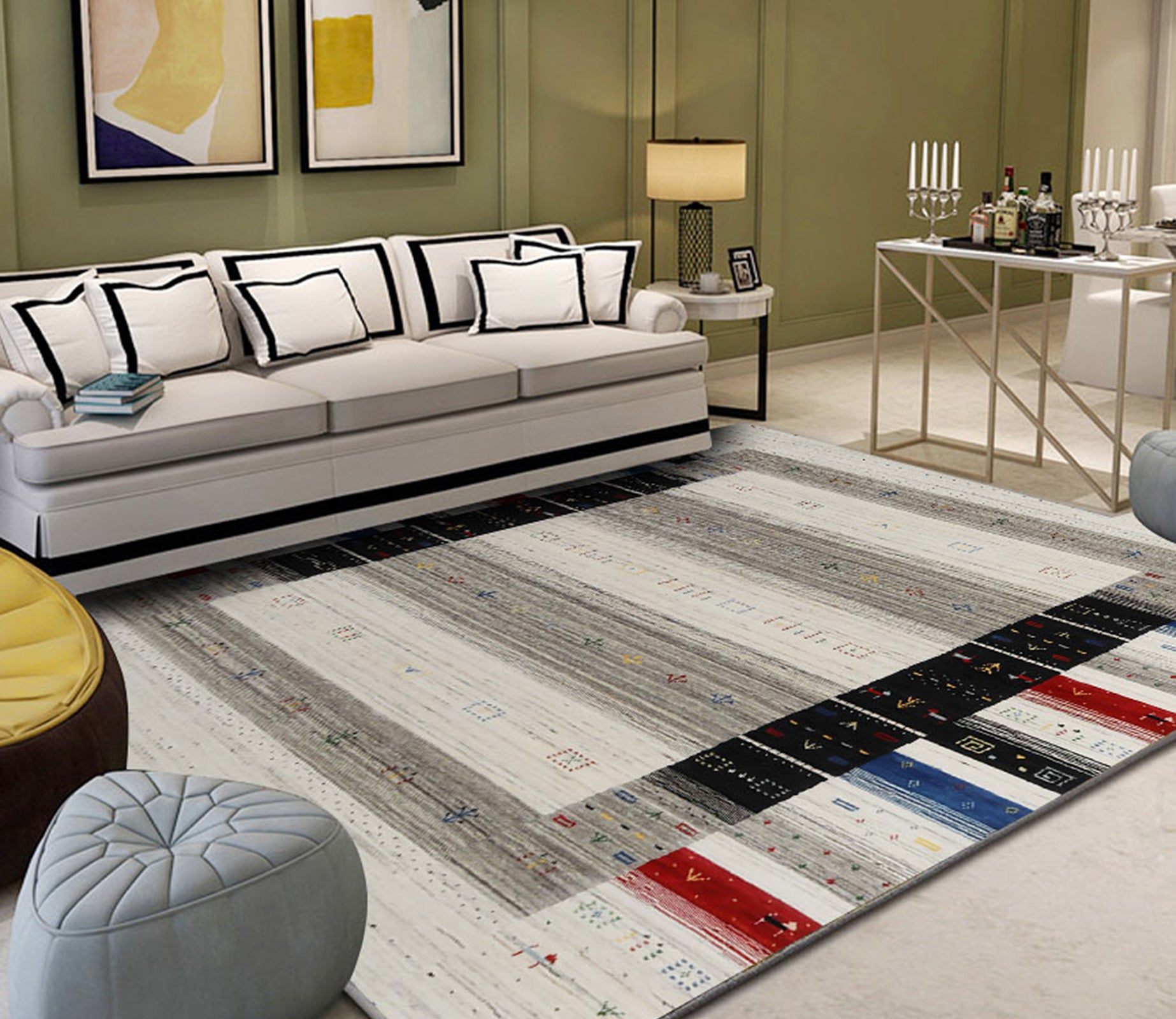 3D Colored Lines WG564 Non Slip Rug Mat Mat AJ Creativity Home 