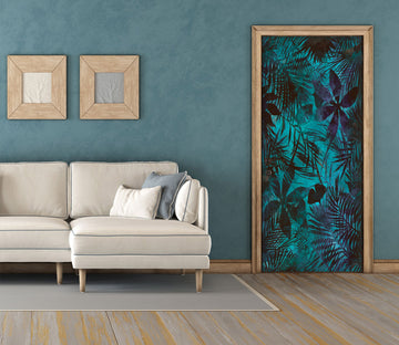 3D Dark Leaf Pattern 10276 Andrea Haase Door Mural