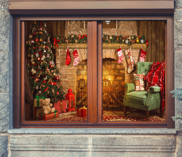 3D Christmas Tree 42195 Christmas Window Film Print Sticker Cling Stained Glass Xmas