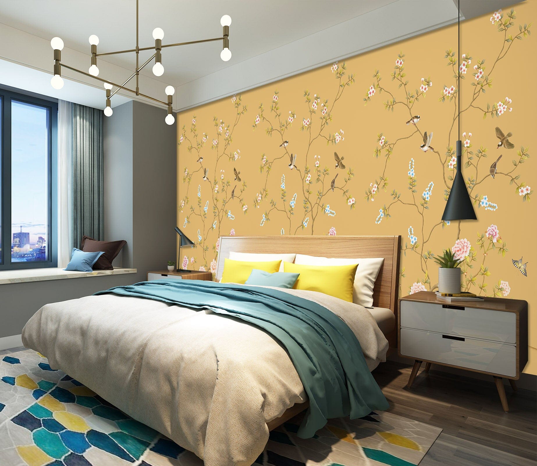 3D White Flowers 1452 Wall Murals Wallpaper AJ Wallpaper 2 