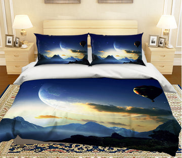 3D Moon Hill 055 Bed Pillowcases Quilt