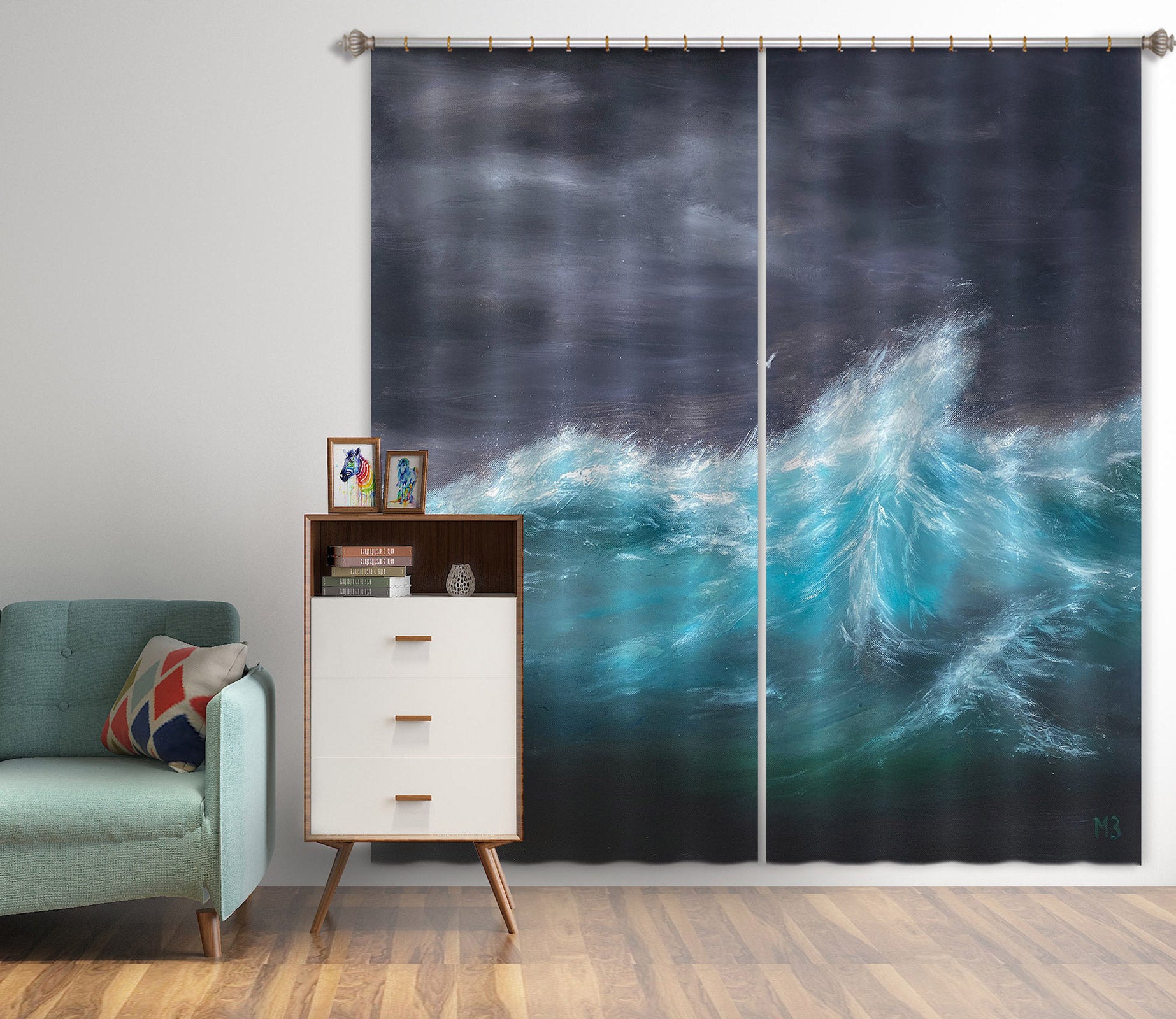 3D Waves 9761 Marina Zotova Curtain Curtains Drapes