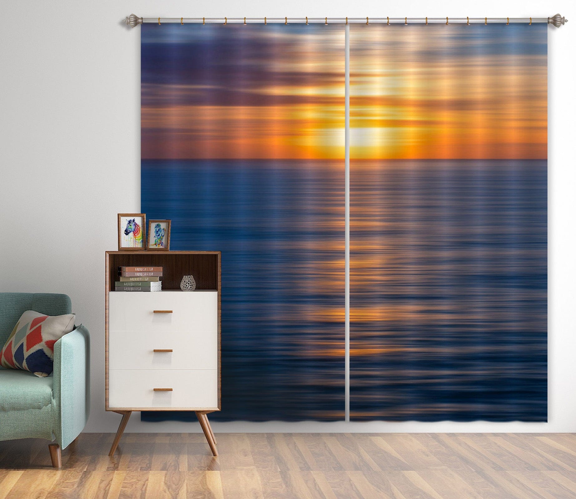 3D Sunset Sea 199 Marco Carmassi Curtain Curtains Drapes Curtains AJ Creativity Home 