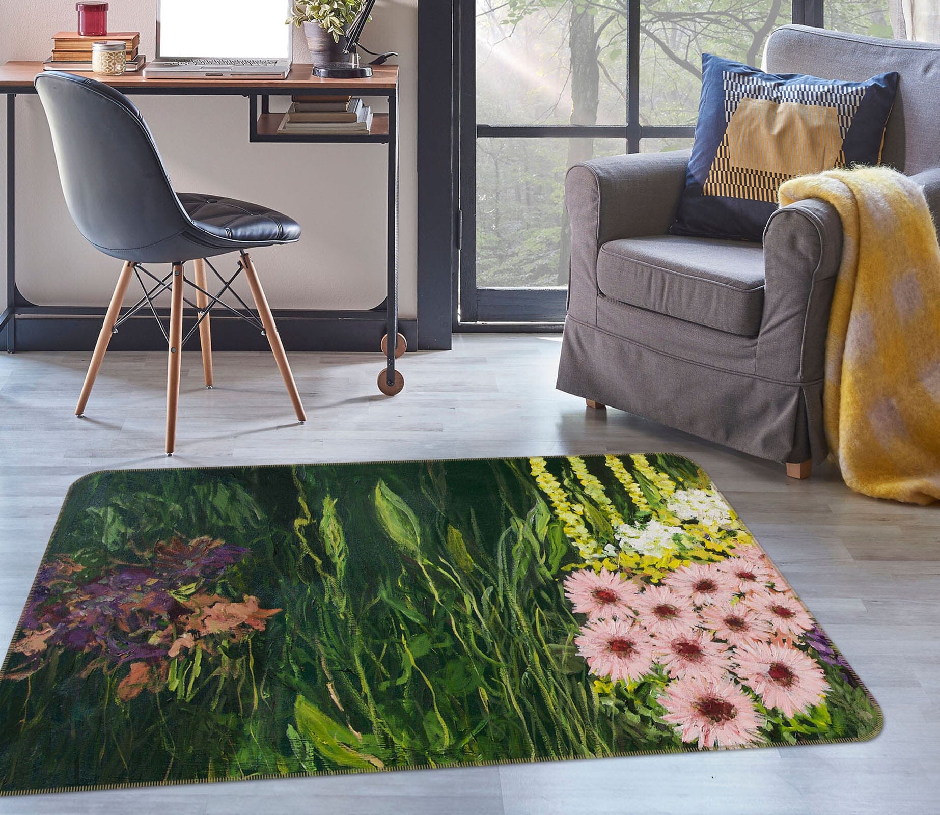 3D Forest Chrysanthemum 1078 Allan P. Friedlander Rug Non Slip Rug Mat Mat AJ Creativity Home 