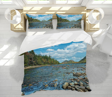 3D Mountain River 62019 Kathy Barefield Bedding Bed Pillowcases Quilt
