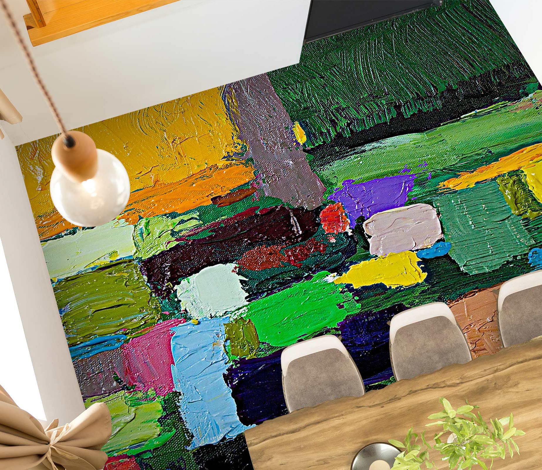 3D Color Pigment Block Pattern 9624 Allan P. Friedlander Floor Mural