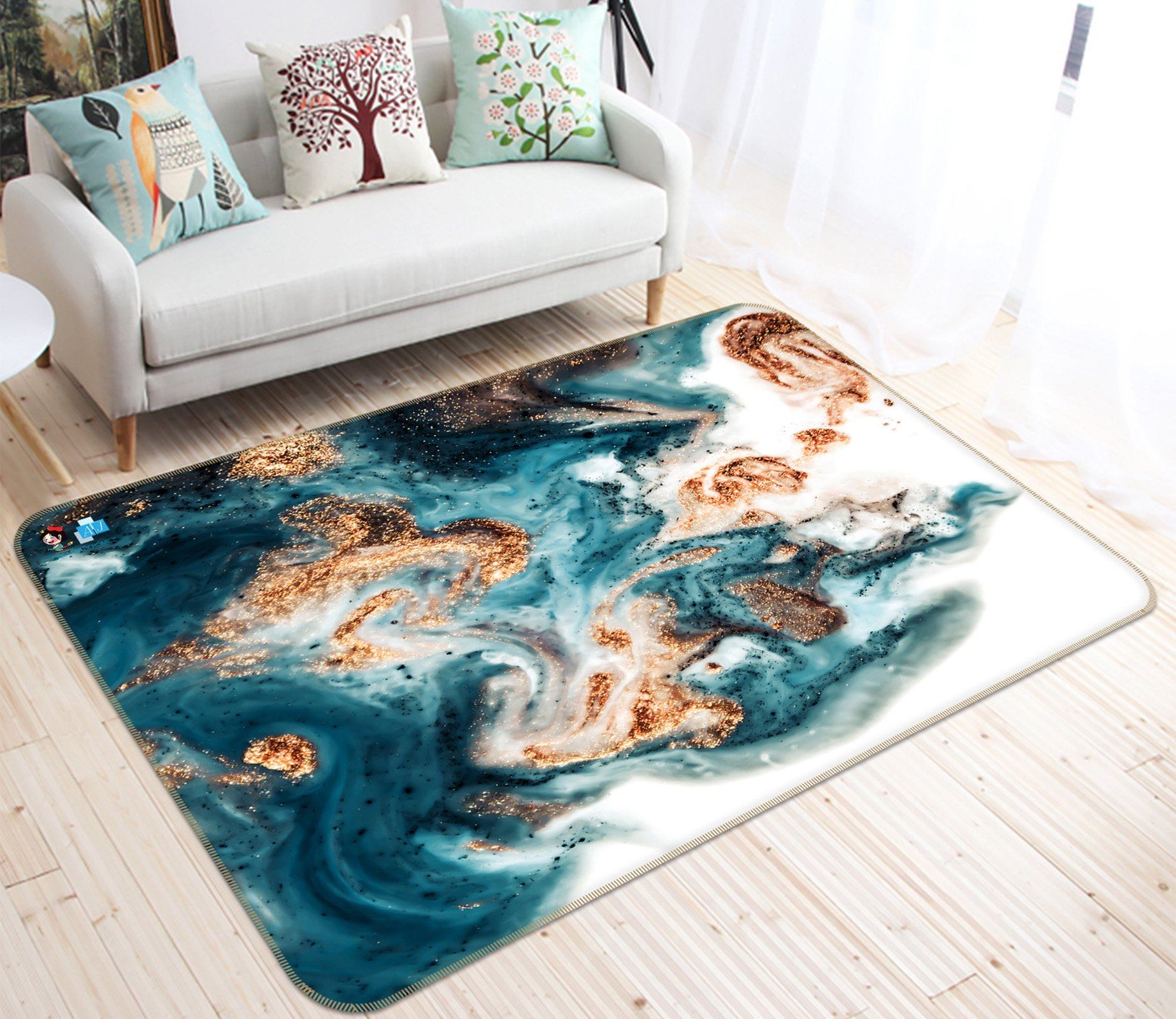 3D Quicksand Green 49 Non Slip Rug Mat Mat AJ Creativity Home 