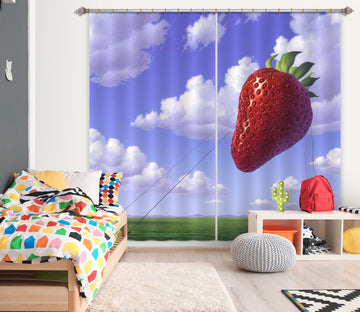 3D Strawberry Field 86067 Jerry LoFaro Curtain Curtains Drapes