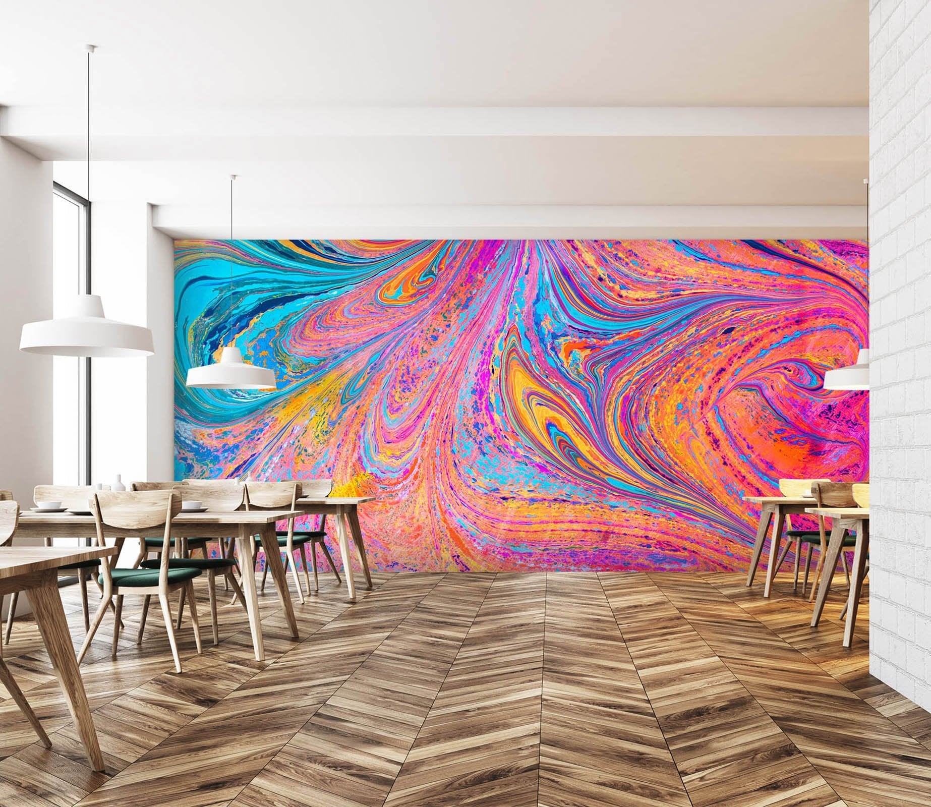 3D Rainbow River 093 Marble Tile Texture Wallpaper AJ Wallpaper 2 