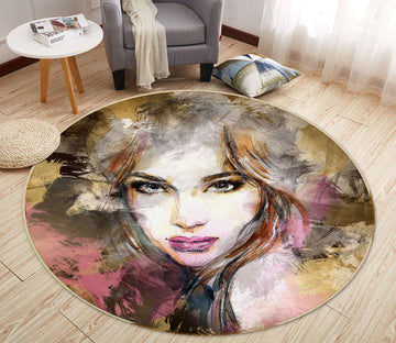 3D Beauty Female 36212 Round Non Slip Rug Mat