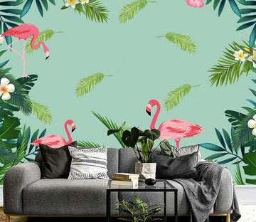 3D Pink Flamingo WG107 Wall Murals Wallpaper AJ Wallpaper 2 
