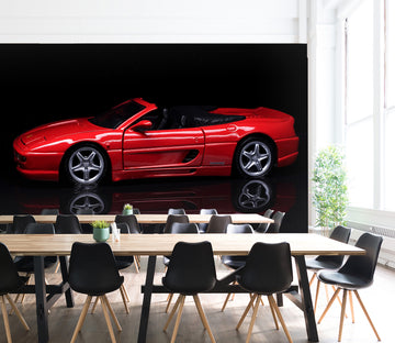 3D Red Convertible 230 Vehicle Wall Murals