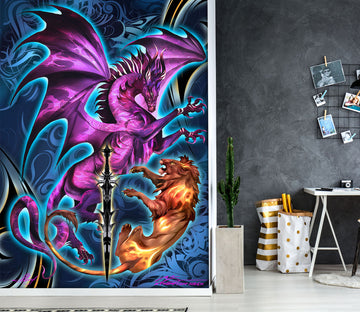 3D Dragon Lion 8131 Ruth Thompson Wall Mural Wall Murals