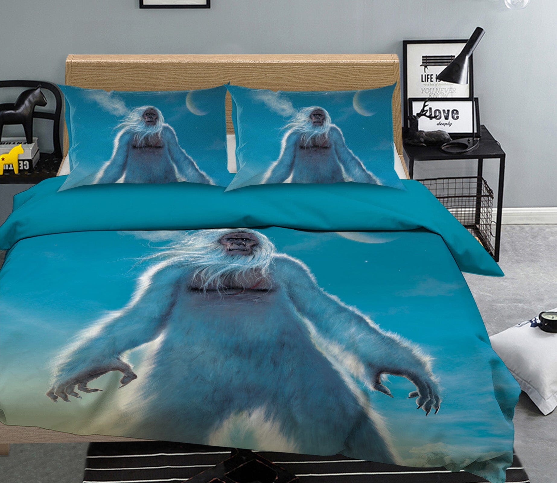 3D Tall Yeti 104 Bed Pillowcases Quilt Exclusive Designer Vincent Quiet Covers AJ Creativity Home 
