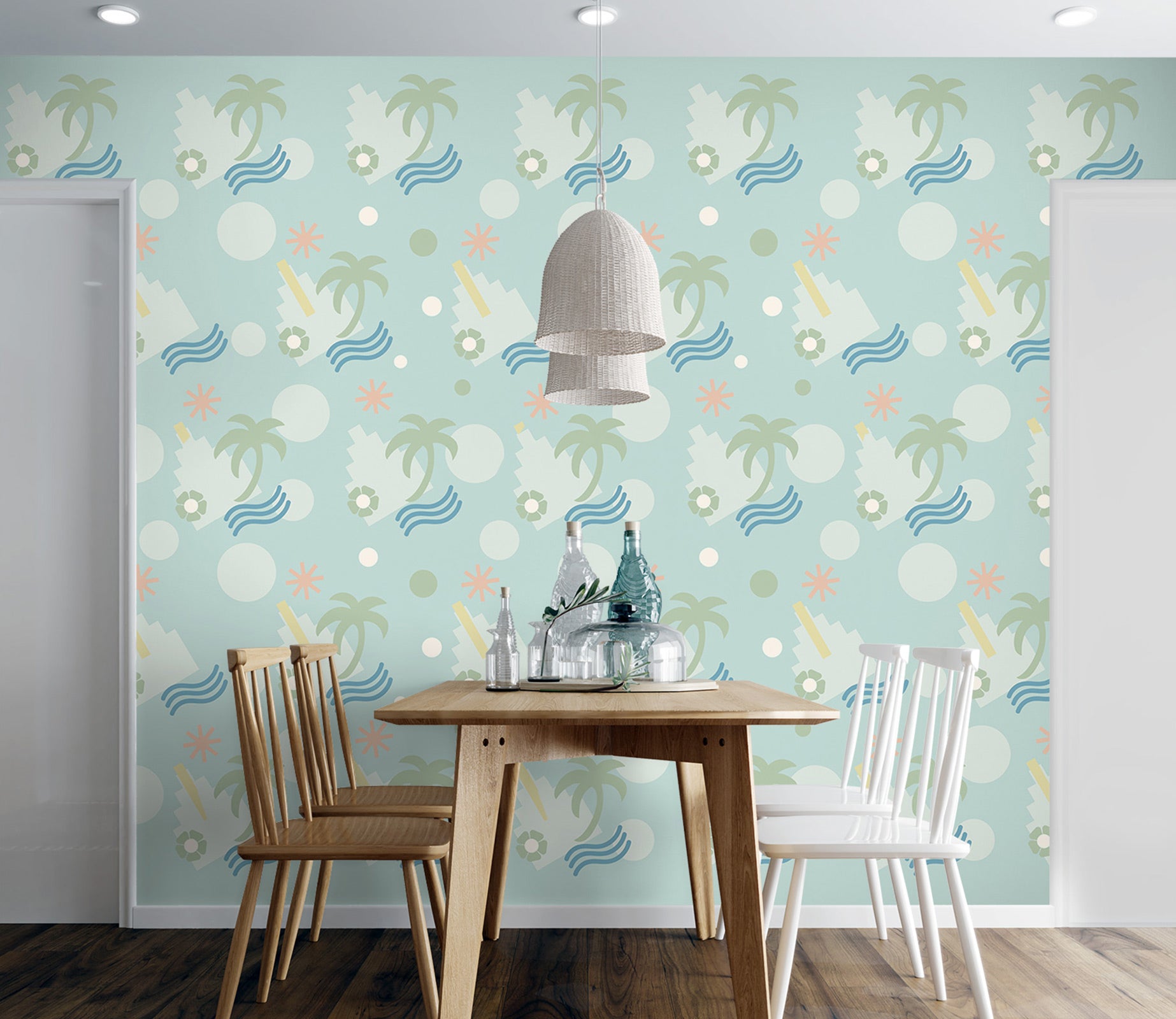 3D Coconut Tree Pattern 98143 Kasumi Loffler Wall Mural Wall Murals