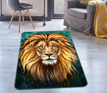 3D Yellow Lion Head 196 Animal Non Slip Rug Mat