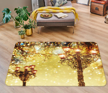 3D Street Lamp 55063 Christmas Non Slip Rug Mat Xmas