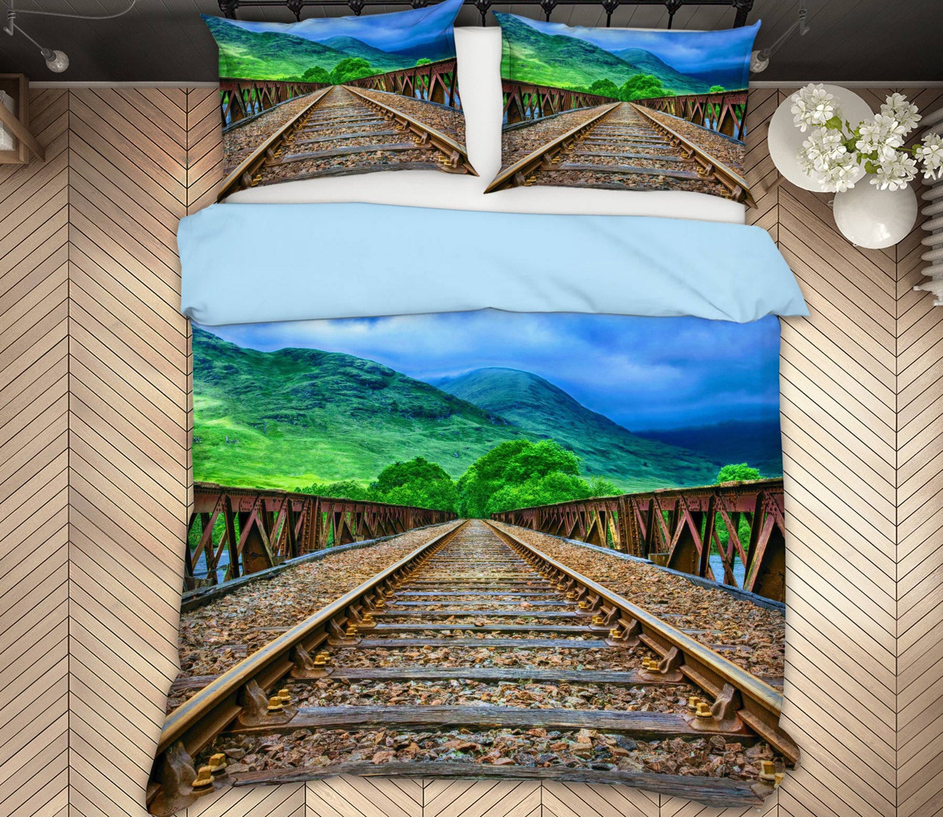 3D Railway Track 12229 Bed Pillowcases Quilt