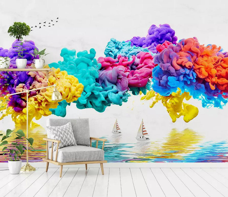 3D Color Cloud WC460 Wall Murals