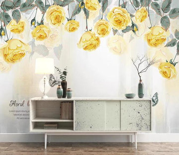 3D Yellow Flower 065 Wall Murals Wallpaper AJ Wallpaper 2 