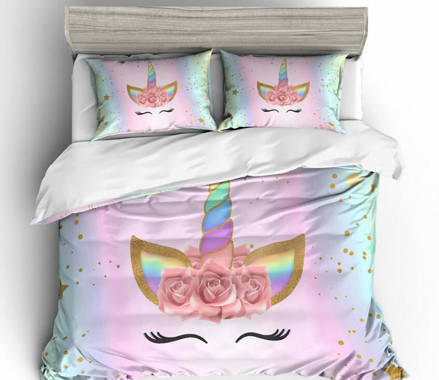 3D Unicorn Horns 1015 Bed Pillowcases Quilt