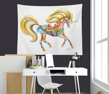 3D Yellow Unicorn 5210 Rose Catherine Khan Tapestry Hanging Cloth Hang