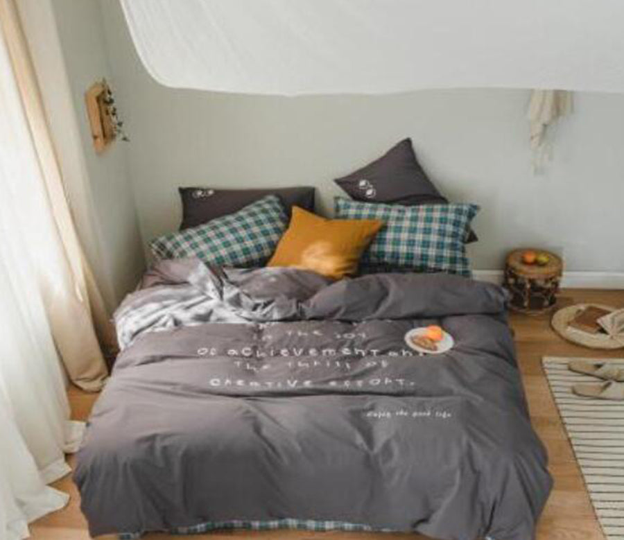 3D Dark Gray 40337 Bed Pillowcases Quilt