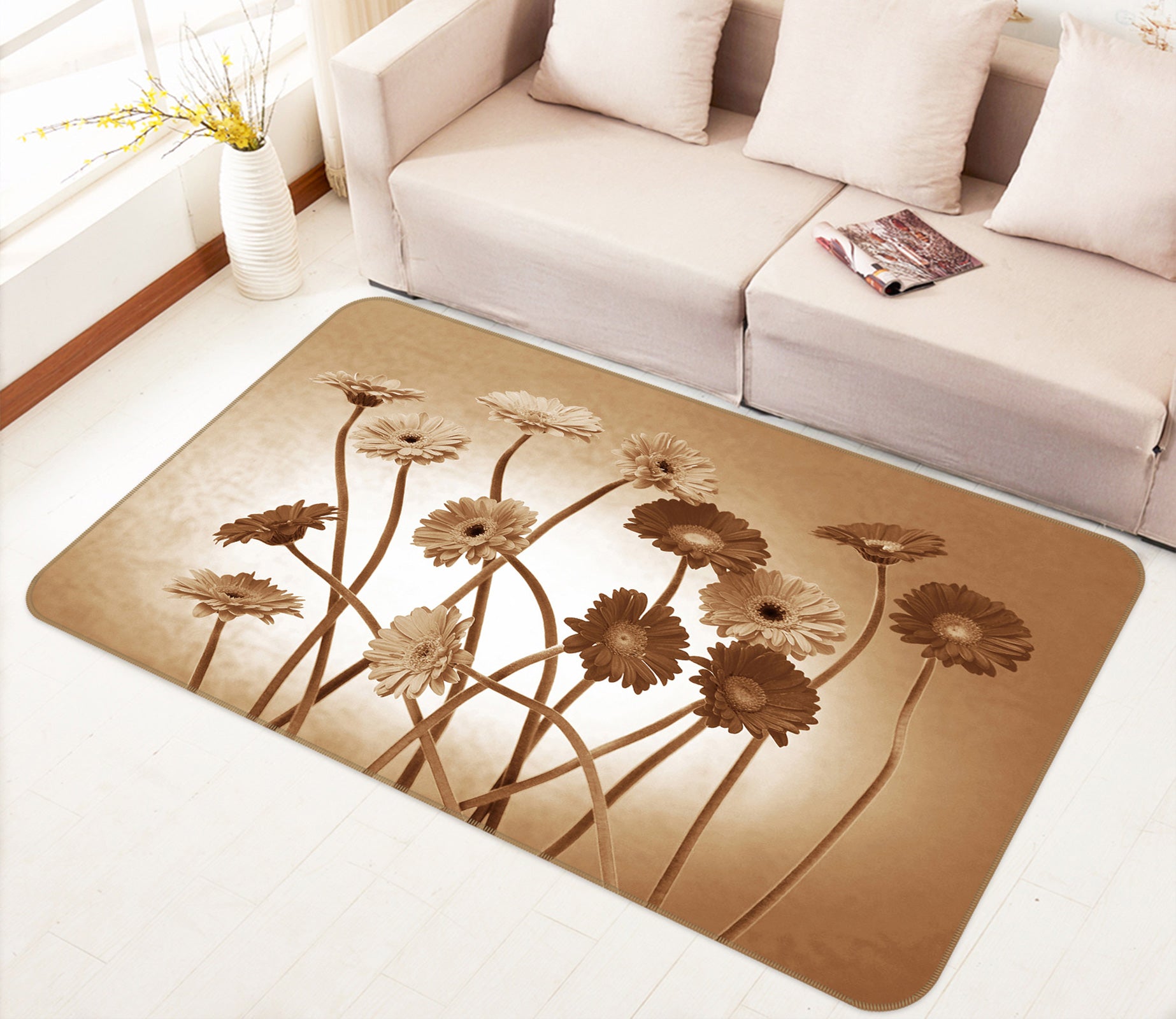 3D Flowers 75244 Non Slip Rug Mat
