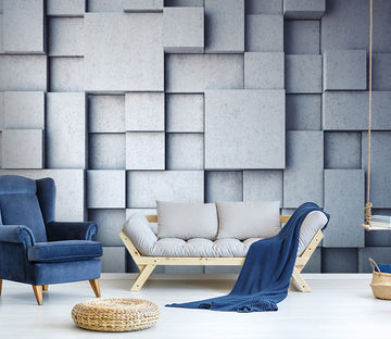 3D Rugged Gray Brick WC558 Wall Murals