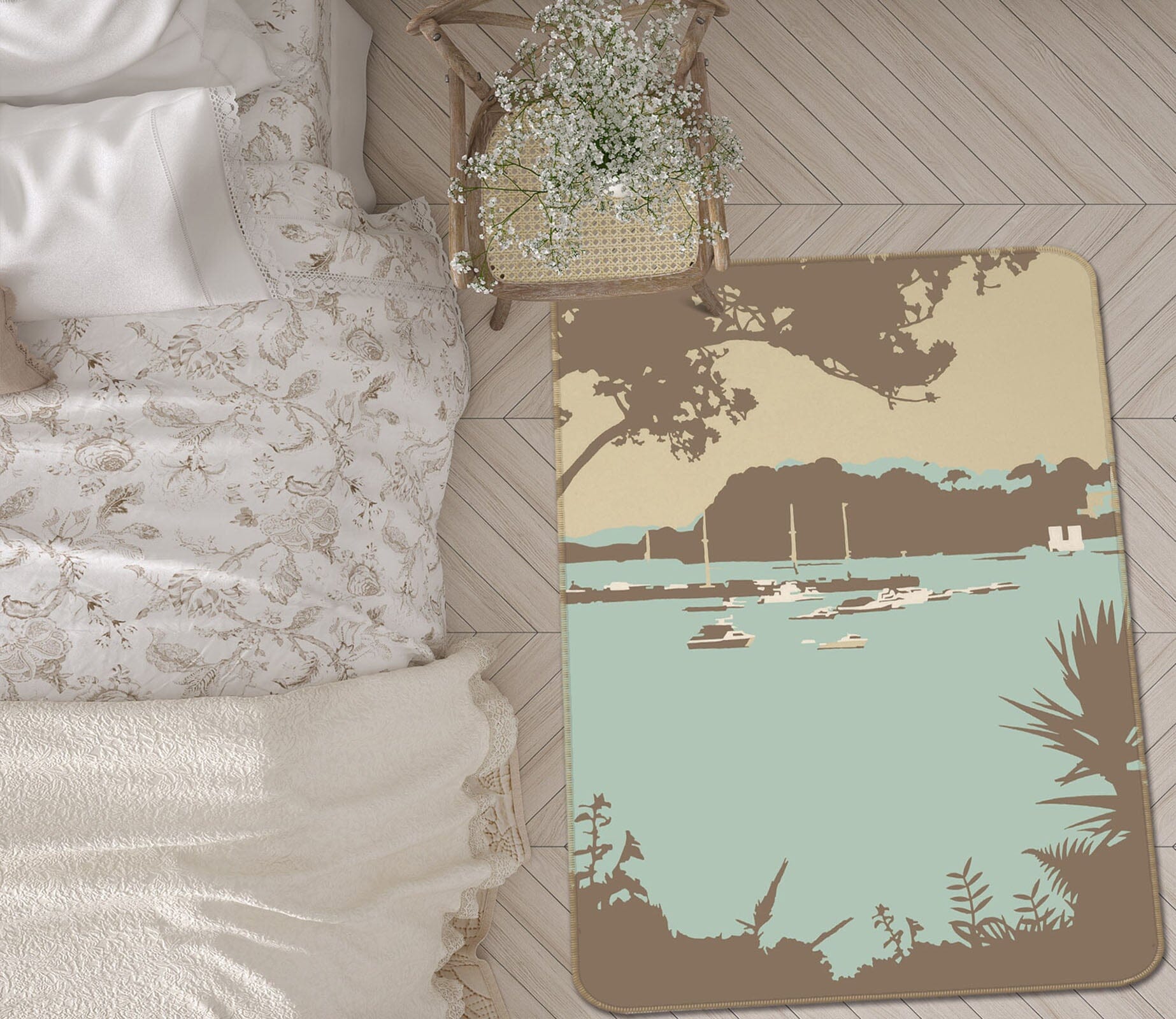 3D Sandbanks Brownsea Island 1138 Steve Read Rug Non Slip Rug Mat Mat AJ Creativity Home 