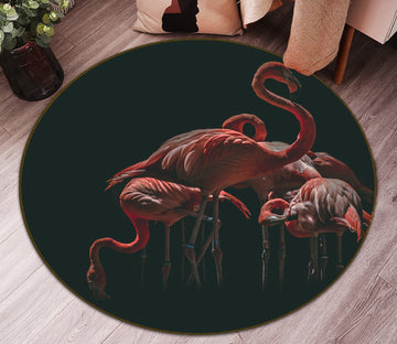 3D Flamingo 81273 Animal Round Non Slip Rug Mat