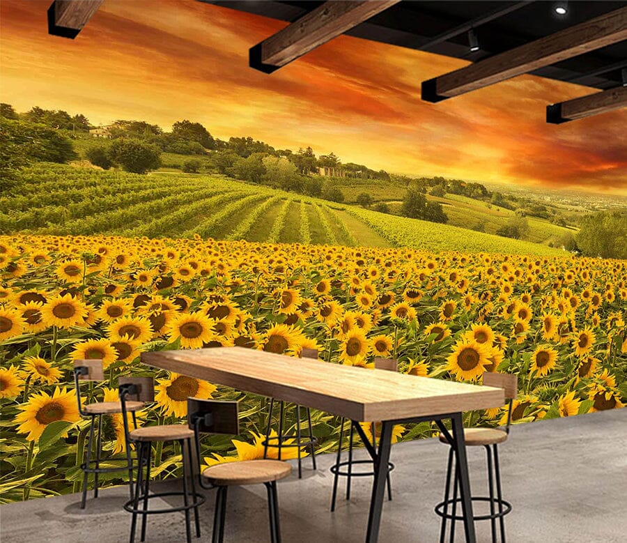 3D Sunflower Garden 1023 Wall Murals Wallpaper AJ Wallpaper 2 
