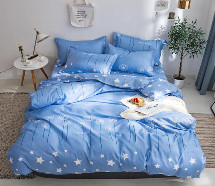 3D Sky Blue Star 2031 Bed Pillowcases Quilt