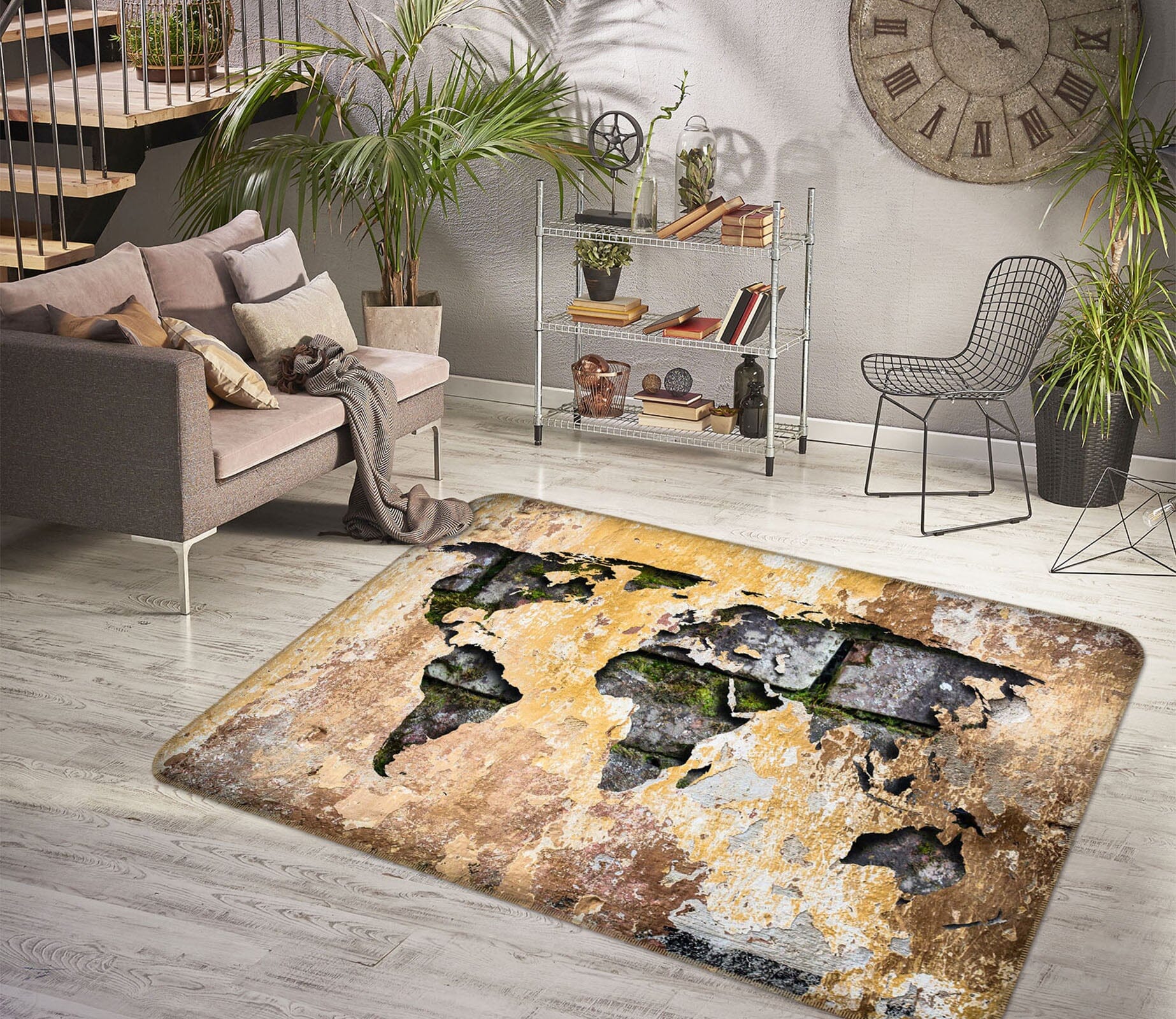 3D Abstract Art 266 World Map Non Slip Rug Mat Mat AJ Creativity Home 