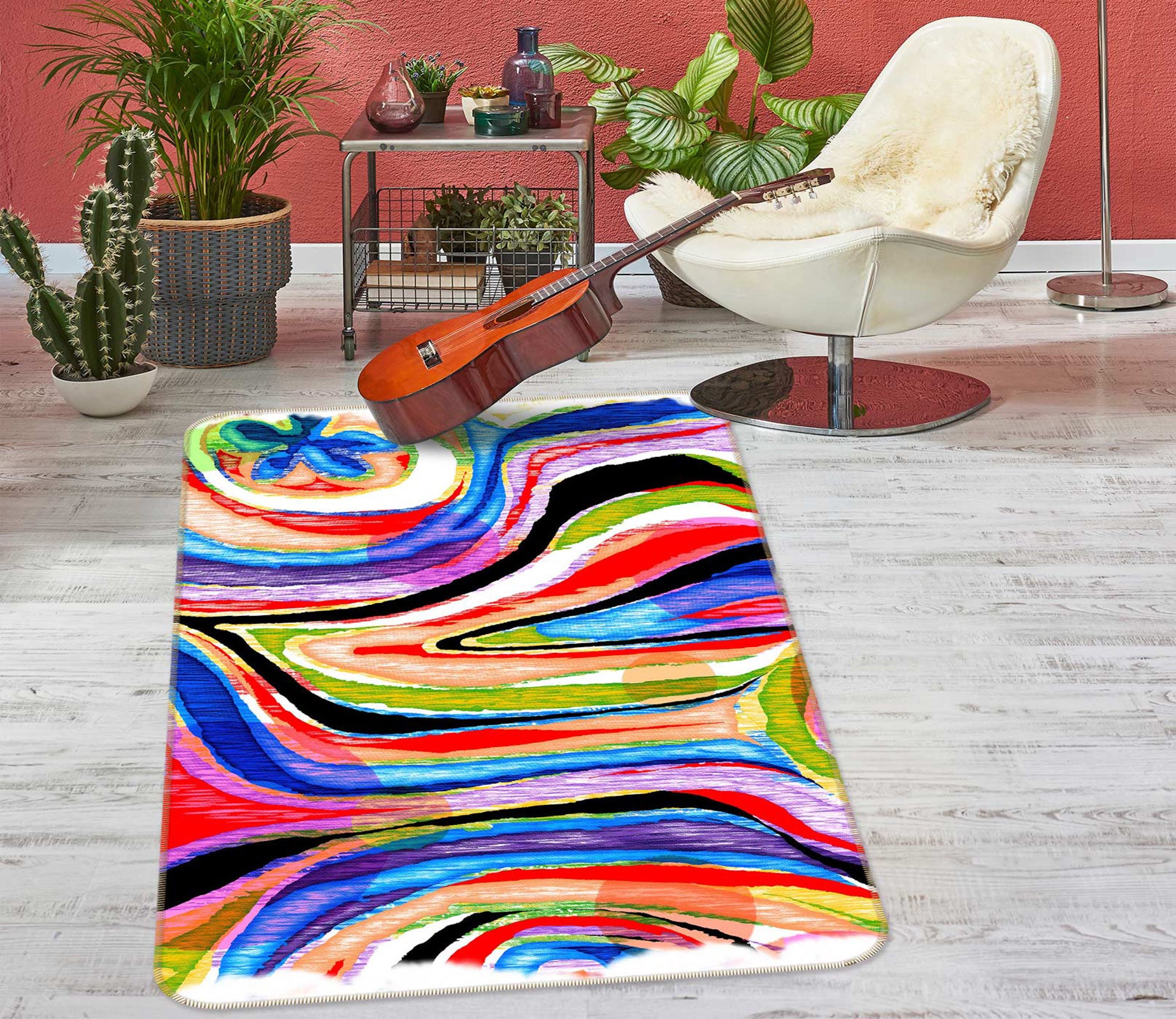3D Color Pattern 76111 Non Slip Rug Mat